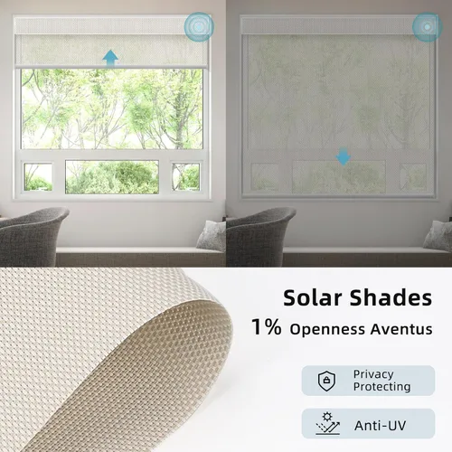 Miniatura 3 de SmartWings Persianas Enrollables Inteligentes Motorizadas con Filtro de Luz, Persianas Eléctricas con Control Remoto para Ventanas Compatibles