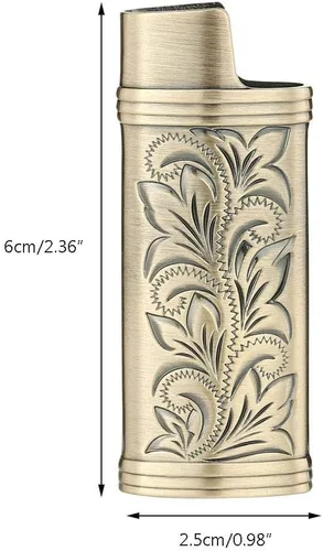 Miniatura 5 de Ambrogio.L Funda para encendedor Mini BIC J5, bronce + plateado + dorado (3 piezas)