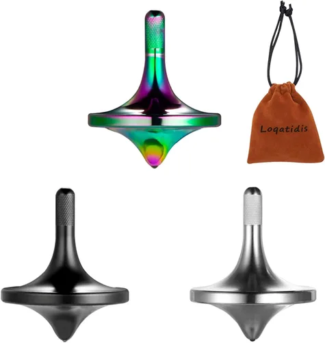 Miniatura 11 de Parte superior giratoria de acero inoxidable, exquisitos juguetes EDC de metal de alta calidad, equilibrio perfecto durante mucho tiempo, ayuda a