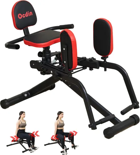 Miniatura 8 de Máquina Abductora y Aductora de Cadera para Gimnasio en Casa, Sistema de Entrenamiento de Muslo Interno y Externo y Glúteos Negro