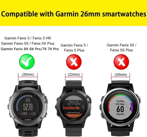 Miniatura 2 de Correa de reloj deportiva de nailon para Garmin Fenix 3/3 HR/5X 2.008 in / 6X 6X Pro/7X 7X Pro/D2 Delta PX/Descent Mk1 – Correa de repuesto