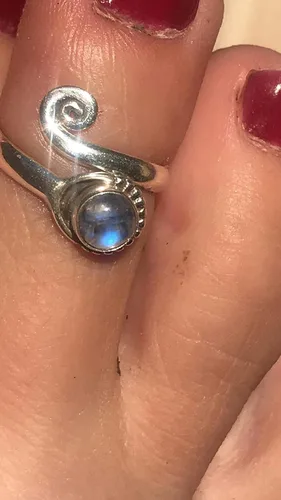 Miniatura 48 de Gemstone Stone Toe Ring 925 Sterling Silver Feet Body Jewellery Handame Toe Ring Gemstone Adjustable Toering For Girls Women Gift Jewellery