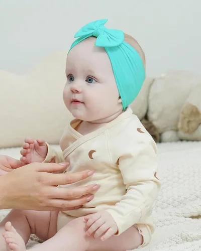 Miniatura 7 de jollybows - 20 diademas elásticas con lazo para el pelo, de nailon, diademas de turbante para niñas, accesorios para el pelo para niños, bebés
