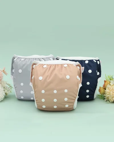 Miniatura 21 de Alva, Pañales de bebé para nadar, paquete de 2 unidades, talle único, reutilizable, lavable y ajustable de 0 a 36 meses. Tamaño de 10 a 40 lbs