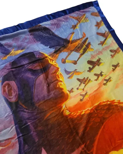 Miniatura 2 de Marvel Manta de forro polar Transformation del Capitán América, suave tacto sedoso, ligera, cálida y acogedora, vibrante obra de arte de súper