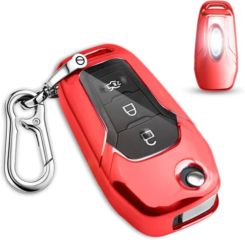 Miniatura 9 de QBUC Funda para llavero Ford, Protector de Carcasa de Llave TPU Compatible con Ford F150 F250 2015 2016 2017 2018 2019, Focus 3 Escort Kuga Everest