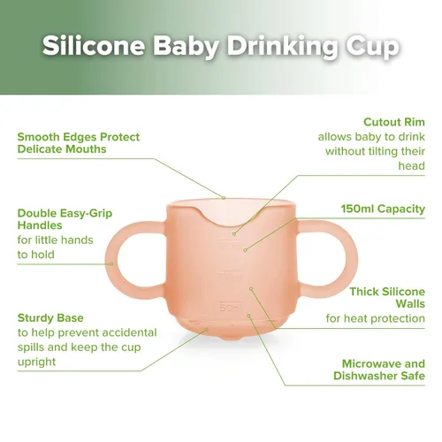 Miniatura 4 de haakaa Taza de Entrenamiento de Silicona para Bebés, Taza Abierta de Aprendizaje para Niños Pequeños de 6 Meses en Adelante, A Prueba de Caídas, Sin