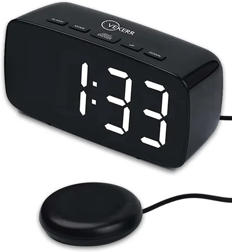 Reloj despertador ruidoso con agitador de cama, reloj despertador vibratorio para personas que duermen con mucha fuerza, reloj despertador digital