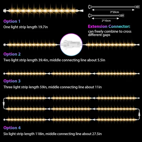 Miniatura 2 de Kit de 6 luces LED para debajo del gabinete, sincronización de música, luces LED que cambian de color con control remoto RF y aplicación, luces