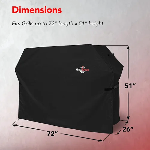 Miniatura 5 de GrillTough - Funda para parrilla resistente para barbacoa al aire libre, 72 pulgadas – Resistente al agua, a la intemperie, a los rayos UV y a