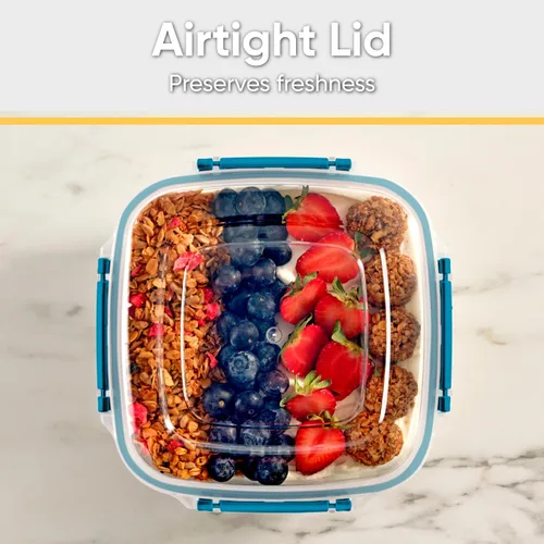 Miniatura 6 de Superio Recipiente de plástico para almacenamiento de alimentos con tapa hermética para cocina, 10 tazas, 80 onzas, libre de BPA, a prueba de fugas