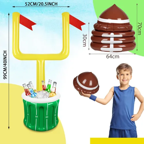 Miniatura 3 de Zhanmai 2 piezas inflables de fútbol enfriador de bebidas suministros de fiesta de fútbol inflable poste y soporte para piscina para fiesta temática