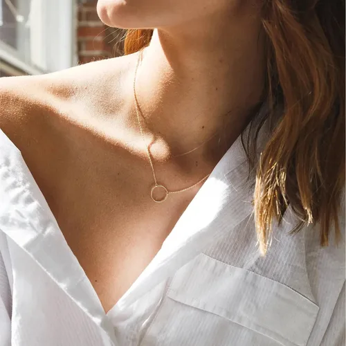 Miniatura 3 de Collar con colgante de corazón de oro de 14 quilates para mujer, delicado collar de estrella, gargantilla de mal de ojo, collar bohemio con luna