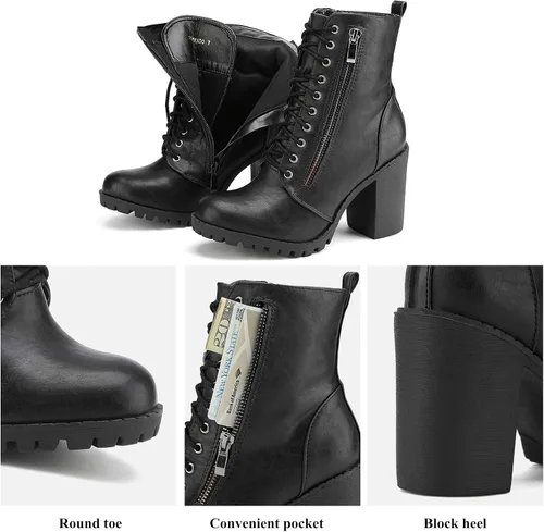 Miniatura 3 de DREAM PAIRS - Botines de tacón grueso para mujer