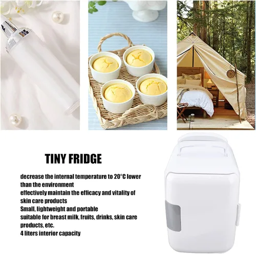 Miniatura 3 de Pilipane Mini refrigerador portátil de 4 litros, escritorio de oficina y dormitorio universitario, refrigerador pequeño para alimentos, bebidas