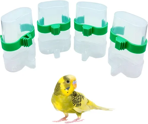 Miniatura 12 de Dispensador automático de agua para pájaros, comedero de agua de loro, contenedor de alimentos de semillas de pájaros, bebedero de periquitos