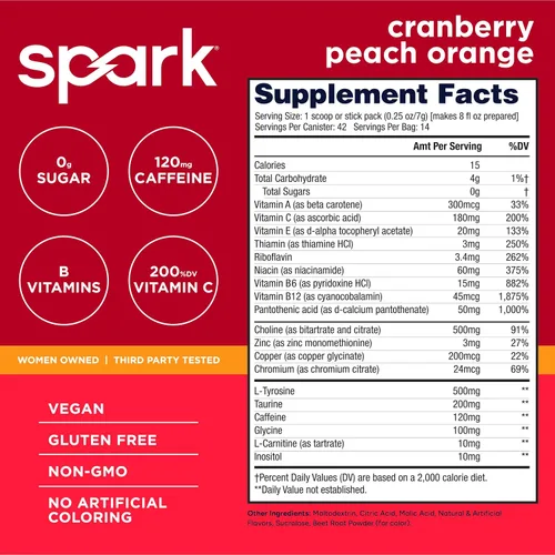 Miniatura 2 de AdvoCare Spark - Mezcla de bebida energética - Suplemento de vitaminas y aminoácidos - Apoya la energía y la concentración - Apoyo inmunológico