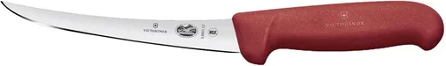 Victorinox - Cuchillo curvado de 5 pulgadas para deshuesar - Hoja de acero inoxidable de alto carbono con mango rojo de Fibrox