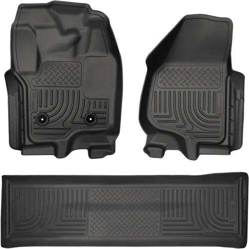 Miniatura 13 de Husky Liners Tapetes Weatherbeater Compatible con Ford F-250/F-350 doble cabina SOLO 2011-2016 Fila 2, 1 pieza, negro - 19701