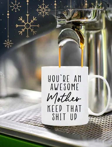 Miniatura 3 de BLUE RIBBON Taza de café de 11 onzas – You're An Awesome Mother Keep That Up, en caja de regalo decorativa con espuma