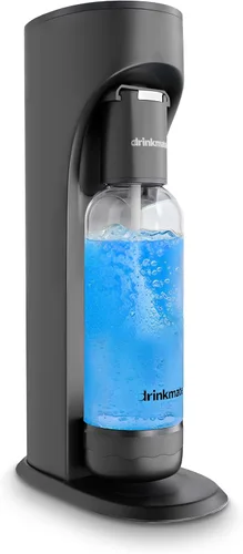 Drinkmate OmniFizz - Máquina de agua con gas y refrescos, carbonata cualquier bebida, cilindro de CO2 no incluido (negro mate)