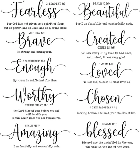 Miniatura 19 de BBTO Calcomanías de pared con versículo bíblico, con cita inspiradora, calcomanías religiosas y motivacionales de las Escrituras, calcomanías