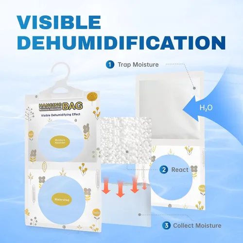 Miniatura 5 de Vacplus Paquetes absorbentes de humedad, paquete de 5 sin fragancia, paquetes de humedad, paquetes desecantes, bolsas deshumidificadoras de armario