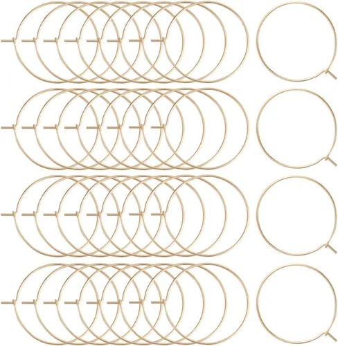 Miniatura 9 de Beebeecraft 1 caja de 100 piezas de aretes de aro chapados en oro de 18 quilates de acero inoxidable 316 con pines de 0.028 in para hacer aretes