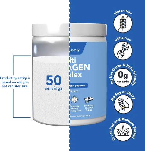 Miniatura 5 de Vitamin Bounty Complejo de colágeno múltiple – Péptidos de colágeno hidrolizados tipos I, II, III, V y X – Apoya la elasticidad de la piel, la salud