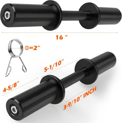 Miniatura 2 de Pair of 16" Olympic Dumbbell Handles – Loadable Dumbbell Bars for 2" Olympic Weight Plates (150LBS Weight Capacity), Ideal for Home Gym Strength