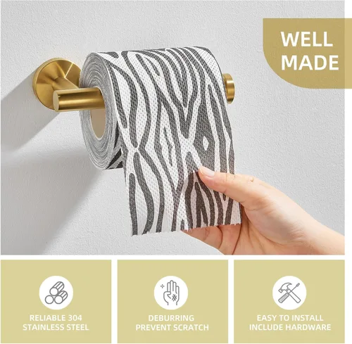 Miniatura 4 de Angle Simple SUS304 - Soporte de papel higiénico dorado oscuro cepillado, soporte para rollo de papel de baño de acero inoxidable, dispensador