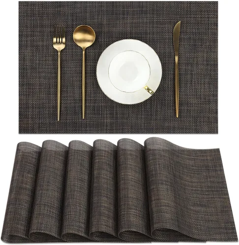 Miniatura 51 de SHACOS - Caminos de mesa de vinilo tejido, lavables, para uso en interiores o exteriores, fáciles de limpiar