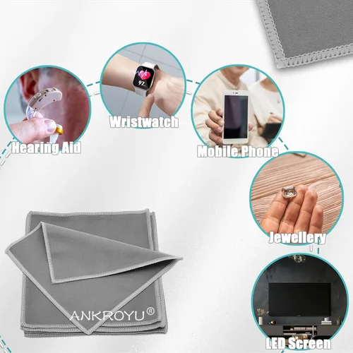Miniatura 3 de Paquete de 10 paños de limpieza, toallitas de limpieza para audífonos, removedor de polvo de microfibra, toallitas de limpieza reutilizables