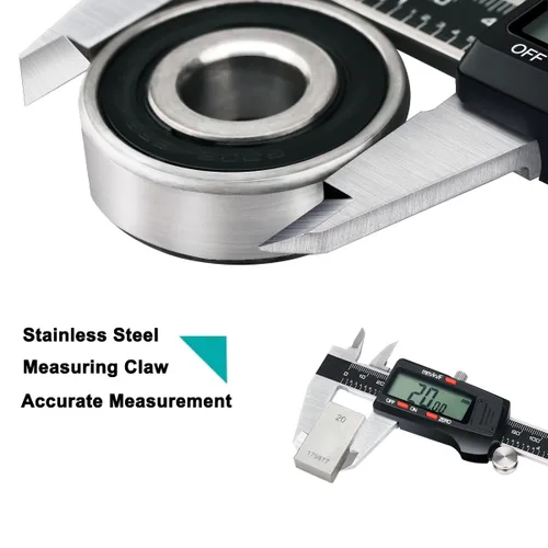 Miniatura 2 de Kynup Calibre Vernier Digital, Herramienta de Medición de Calibre, Calibre de Dial de Micrómetro Externo con Acero Inoxidable, Pantalla LCD Grande