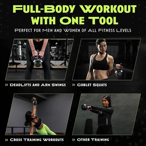 Miniatura 3 de Rage Fitness Single Cast Iron Kettlebell Powder Coated - Wide Handle Weights for Core & Glute Workouts; Swings, Squats, Deadlifts; Strength