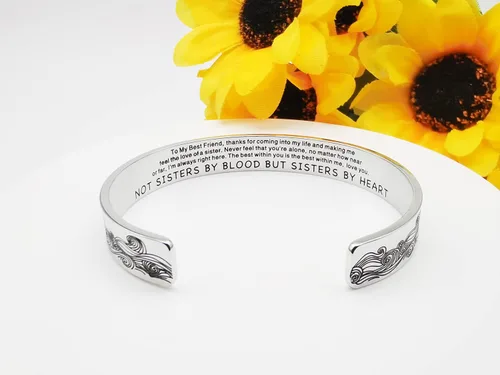 Miniatura 19 de Pulseras inspiradoras para mujer, joyería de acero inoxidable, con refranes, pulsera motivacional con mensaje oculto, pulseras grabadas para mejor