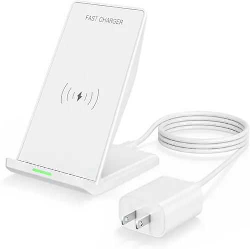 Miniatura 11 de Soporte de Carga Inalámbrica, Estación de Carga Rápida de Teléfono Inalámbrico de 15 W con Bloque USB C de 20 W para Samsung W26/S25 blanco