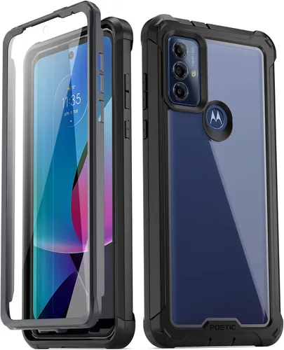 Poetic Guardian - Funda para Motorola Moto G Play (2023), [probada en caídas de grado militar de 20 pies] cubierta híbrida de cuerpo completo a Negro