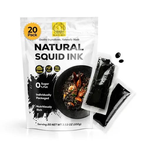 Tinta de calamar Black Hut para cocinar, pasta de tinta de calamar, colorante negro para alimentos, calamares de tinta para fideos de arroz, pizza,