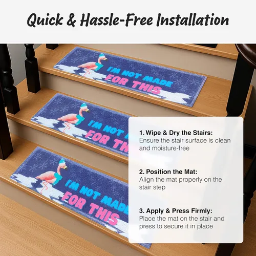 Miniatura 3 de Pisadas antideslizantes de 35 x 10 para escaleras, flamencos, peldaños de goma para escaleras, tapetes para exteriores