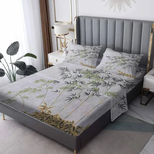 Miniatura 9 de Juego de sábanas de flores divididas tamaño King, sábanas botánicas florales, sábanas y fundas de almohada estampadas de 5 piezas, microfibra suave