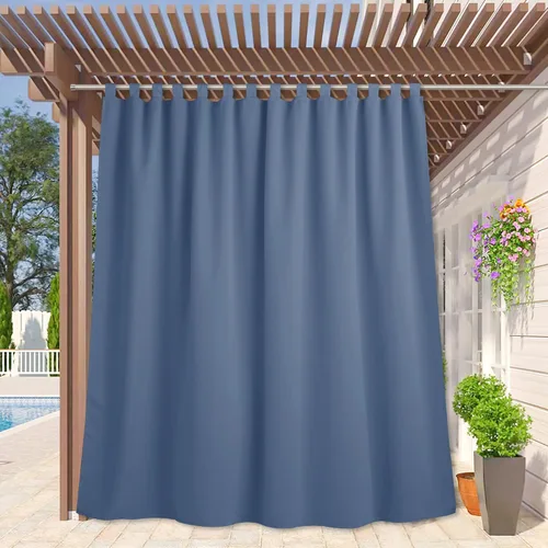 Miniatura 32 de RYB HOME - Cortinas opacas para interior y exterior, cortinas para patio o terraza, cortinas exteriores con pestaña Crema Beige