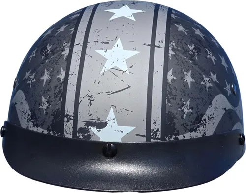 Miniatura 5 de Vega Warrior Casco de media cara para motocicleta con protector solar/Tamaño ajustable DOT Casco de calavera de media cara para bicicleta, crucero