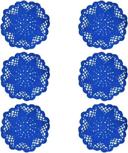 Miniatura 30 de Juego de 2 manteles individuales de encaje con diseño de flores huecas de ganchillo, manteles individuales de encaje para taza de té, aniversario