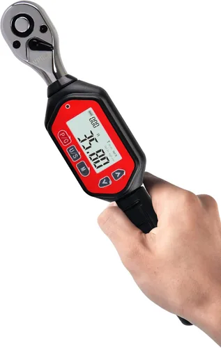 Miniatura 10 de Llave dinamométrica digital de 3/8 pulgadas, 1.33-44.25 ft-lbs (1.8-60 Nm) (16-531 libra) con zumbador y LED, calibrado (VTWM-60), rojo