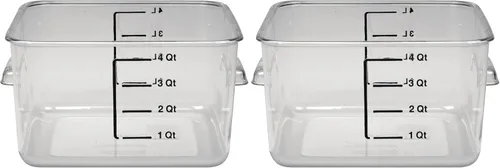 Miniatura 16 de Rubbermaid Commercial Products Contenedor de almacenamiento de alimentos cuadrado para ahorrar espacio 12 cuartos de galón transparente