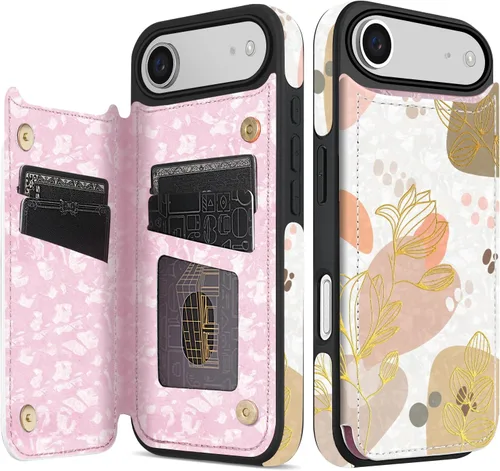 Miniatura 39 de NNH Funda tipo cartera compatible con iPhone Xs Max con bloqueo RFID, ranuras para tarjetas, folio de piel sintética, función atril, doble cierre