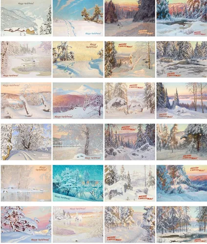 Miniatura 2 de PIXILUV Postales vintage (24 piezas de 4 x 6 pulgadas cada una) magníficos paisajes mágicos nevados postales de Navidad postales retro tarjeta