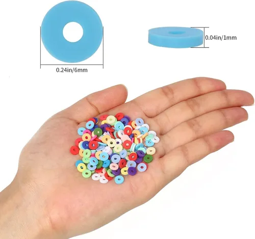3600 cuentas de arcilla blanca para hacer pulseras, 10 hebras planas redondas de arcilla polimérica cuentas de 0.236 in espaciador Heishi para hacer