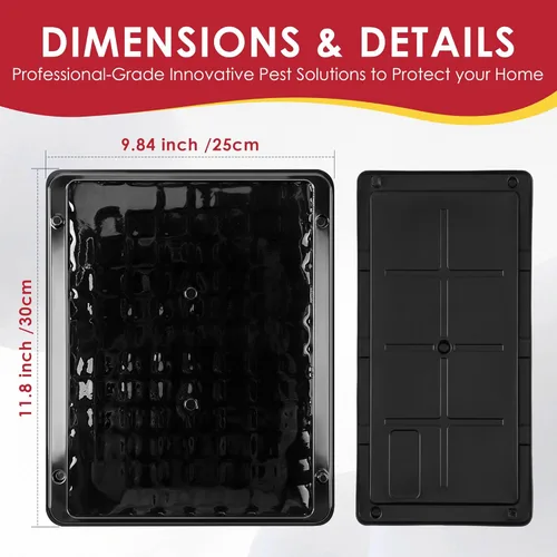 Miniatura 4 de Qualirey - Paquete de 8 trampas grandes de pegamento para ratas y ratones, 11.8 X 9.84 pulgadas, trampas grandes y resistentes para ratones